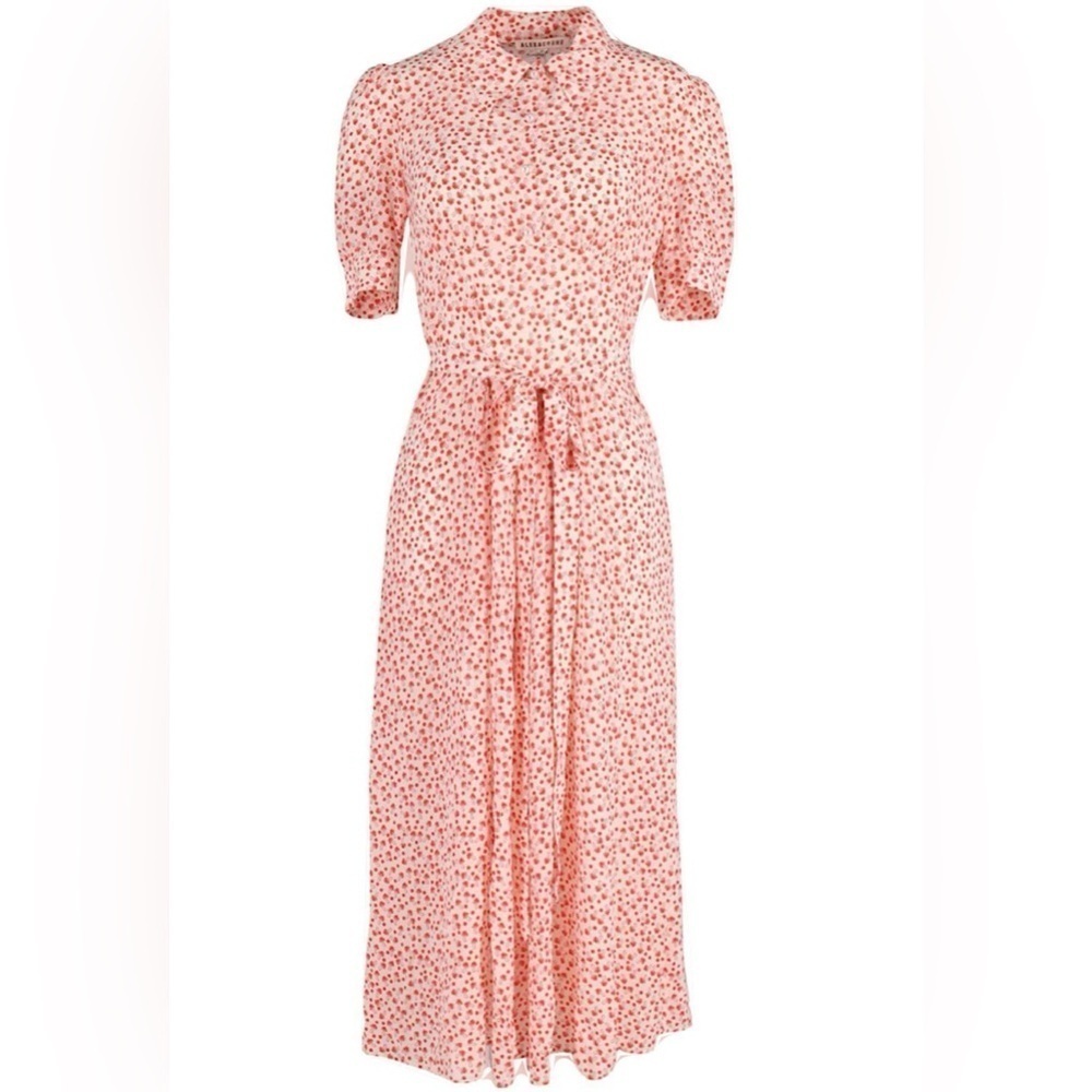 AlexaChung Red Beige Alice Shroom Tea Dress NWT US 8